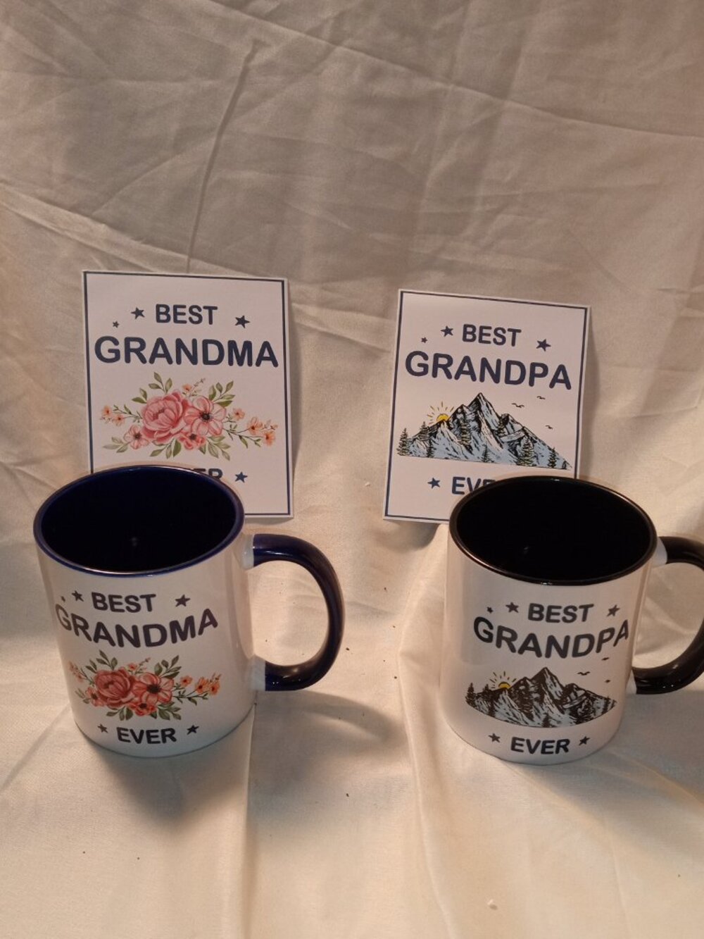 BEAUTIFUL, I LOVE GRANDMA AND GRANDPA COLORFUL COFFEE MUGS SET OF 2